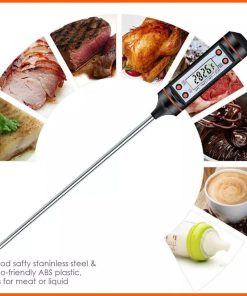 Digital food thermometer battery operated with led display