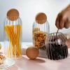 3Pcs Transparent storage glass jar with cork transparent seal