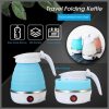600ml Foldable electric kettle with silicone body and stainless steel heating base