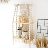 2Tier Woven Tapestry Bohemian wall hanging Floating shelves