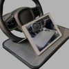 Wooden slotted steering wheel table tray