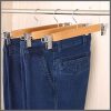 6Pcs 14"/28cm high Grade Natural Wooden Hangers Skirt Pants Hangers with Clips and 360° Swivel Hook