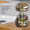 2 Layer 360° Rotating Kitchen Bathroom Storage Rack Oil Salt Sauce and Vinegar Spice Bottles Organizer with removable shelves