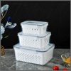 3Pcs Double Drain Basket storage containers