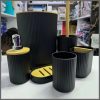 6 in 1 bathroom accessories set with wooden ring