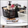 Iron mesh storage baskets with wooden handle