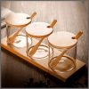 3 in 1 Glass spice condiment set