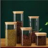 Square Bamboo Lid Glass Jar