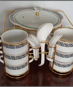 16pc Ceramic soup set + burner