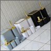 6 in 1 bathroom accessories set with gold ring
