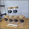 6-pack Round Glass Jars with Bamboo lid And Spoon