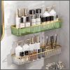 Acrylic corner bathroom shelf with self-adhesive