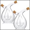 2in1 cruet twisted oil and vinegar with bamboo lids dispenser