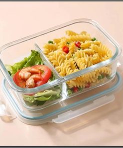 1050ml Double partitioned High borosilicate Glass food container