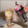1.3L Ice-cream cup/milkshake cup with straw