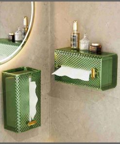 Luxury Diamond Tissue Box Wall-Mounted Acrylic Transparent