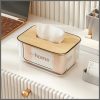 Transparent Tissue Box With Bamboo Cover Light Luxury