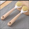 Kitchen /surface cleaning brush with wooden handle