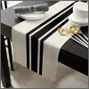 33*275cm Geometric Stripe Linen Table Runner Modern Simple