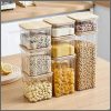 8pcs Airtight Transparent Acrylic Cereal Food/Pantry Storage Containers with bamboo lid