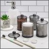 10 oz Bathroom Jar New Plastic Black Storage Dispenser Boxes With Lids