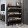 Modern 3Tier Black Bucket Flip Shoe Cabinet