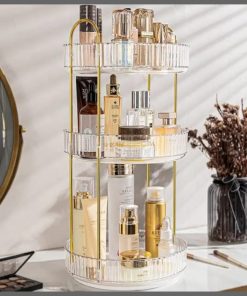 360 Degree 3 Tier Rotating Multifunctional Transparent makeup/Cosmetic organizer