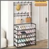 Strong metallic 4 layer shoe rack organizer