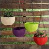 Hooked Plastic Hanging Pot, Multicolour, Pot