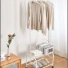 Rolling Laundry Cart with Hanger Wire Laundry Basket with Wheels