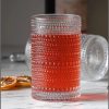 6Pcs Vintage Embossed Dots pattern transparent Glass