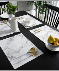 6pcs Double sided Marble profile table mats
