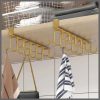 Multifunction Double-row Storage Hook Wardrobe Cabinet Metal Shelves