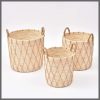 3Pcs  Stackable handmade baskets
