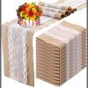 Farmhouse Table Runners with White Lace Rustic Table Runner