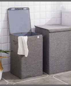 Cotton laundry basket with cover