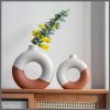 Chinese Ceramic Vase Half-Glazed Round Modison Laterite Ceramic Vase