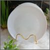 6Pcs white plain round dinner plates