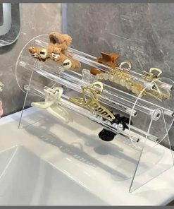 360°Rotating Acrylic Headband Holder/Claw clip Organizer