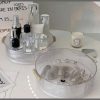 Ribbed acrylic lazy Susan/cosmetic organizer