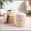 Decorative Round Ottoman stools/foot rest with Storage Support