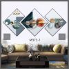 3 Piece 3D Abstract Art Crystal porcelain painting Aluminum Alloy Frame