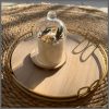 30Cm Decorative Gold Metal And Wood Tray