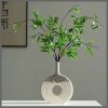 Ceramic Donut Vase, 12 inch Flower Vase for Home Decor, Round Matte Textured Vase