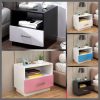 Minimalist wooden bedside table with drawer