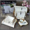 36pcs Nordic shapedly dinner set with gold rim