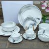 36pcs grey-marble Nordic classy dinner set