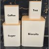 4Pcs Storage Jars Set with Bamboo Lid