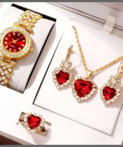 Golden luxury jewelry set