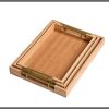 3pcs Eco-friendly Bamboo Serving Trays with Gold Handles